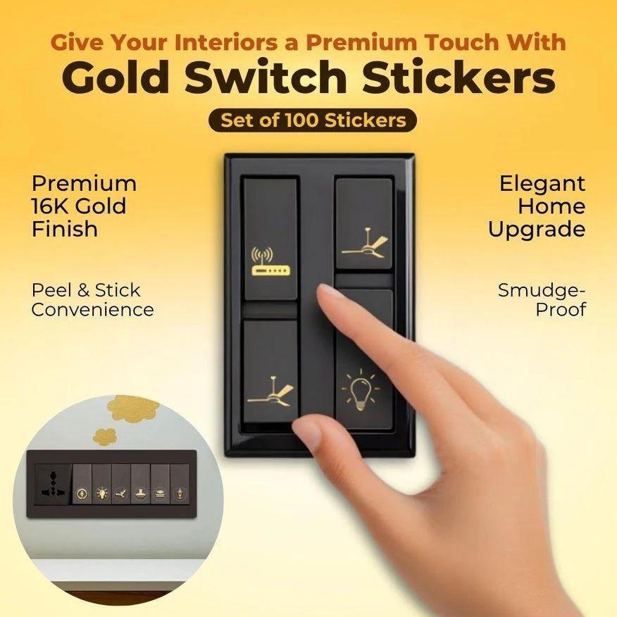 Gold Elegance: Premium Metallic Switch Stickers